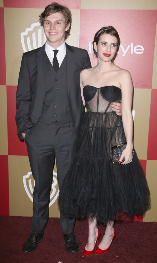 Emma Roberts And Evan Peters At The Golden Globes InStyle And Warner Bros Party, 2013