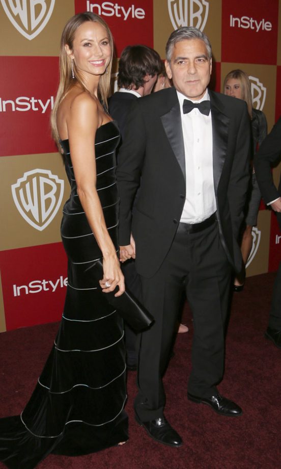 George Clooney And Stacy Keibler At The Golden Globes InStyle And Warner Bros Party, 2013
