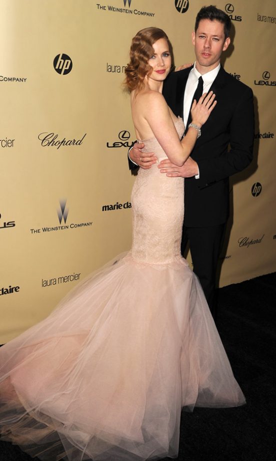 Amy Adams And Adam Le Gallo At The Weinstein Golden Globes Party 2013