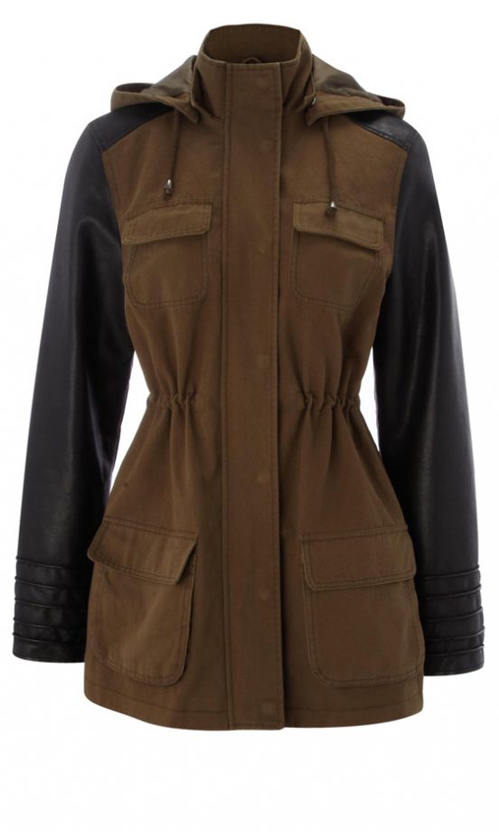 Matalan SS13 PU Sleeve Parka Coat