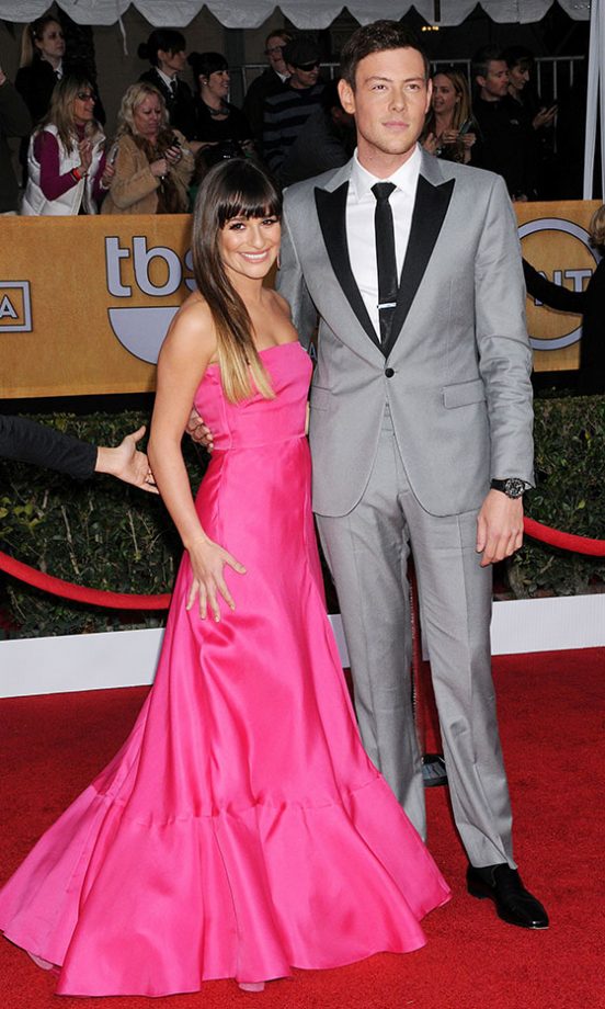 Lea Michele In Valentino And Cory Monteith At The SAG Awards, 2013