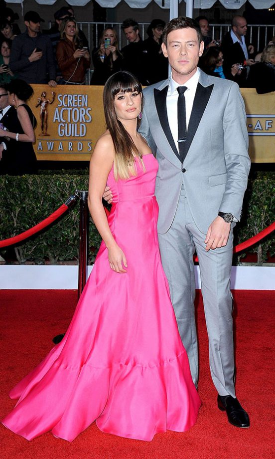 Lea Michele In Valentino And Cory Monteith At The SAG Awards, 2013