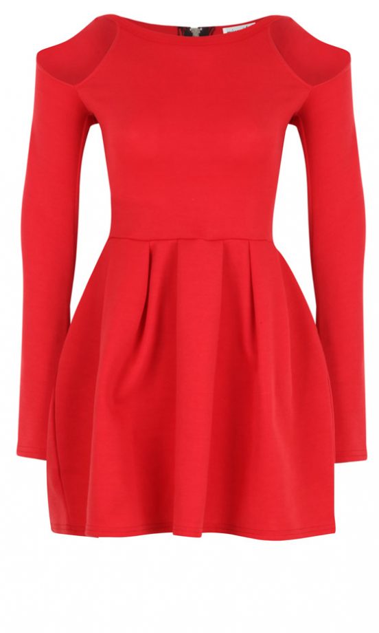 Missguided Shoulder Cut Out Skater Dress