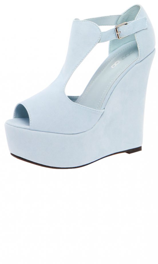 Boohoo Pale Blue Wedges, £25