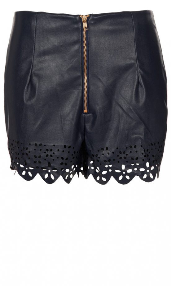 Rare Laser Cut Faux Leather Shorts, £36