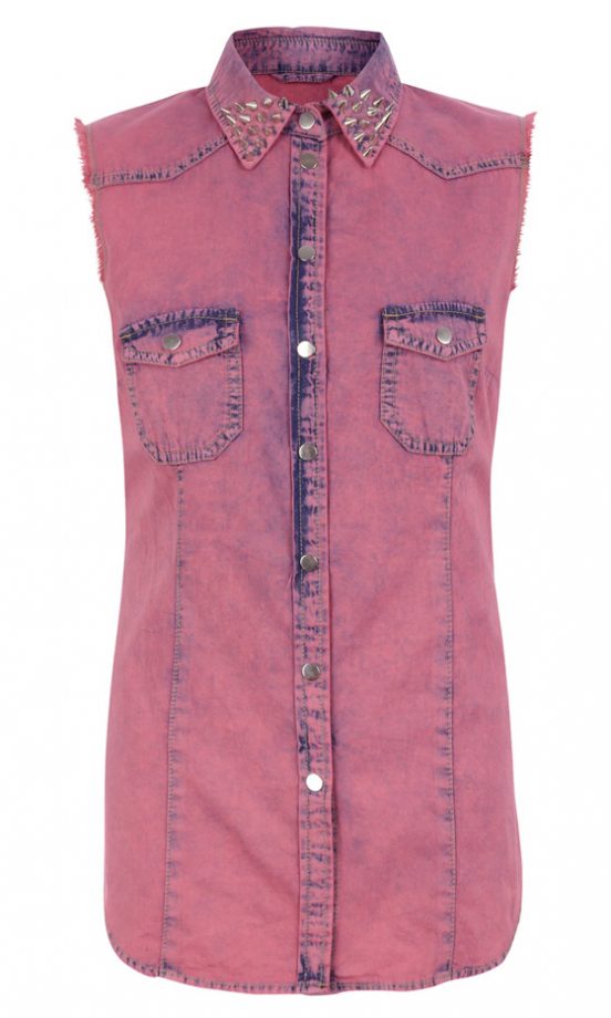 Primark SS13 Acid Wash Stud Collar Shirt, £12