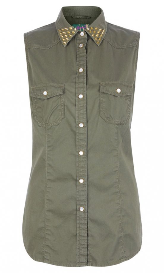 Primark SS13 Khaki Stud Collar Shirt, £10