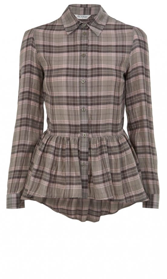 Miss Selfridge Checked Peplum Shirt, £32