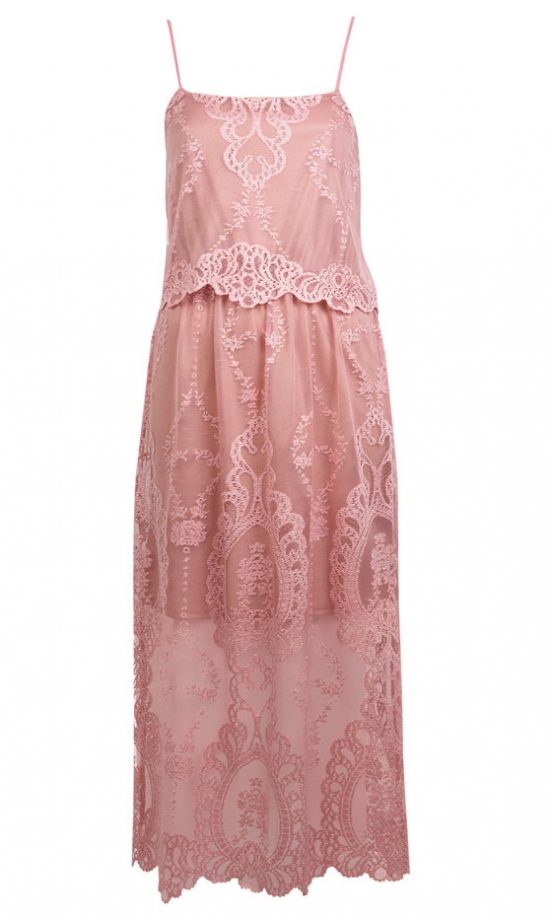 Miss Selfridge Pink Lace Midi Dress, £47