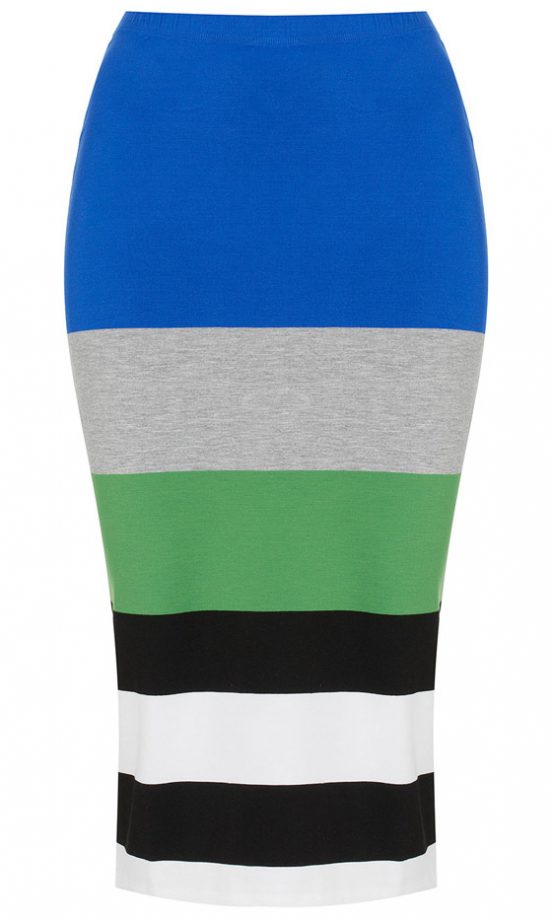 Topshop Colour Block Stripe Tube Skirt, £22