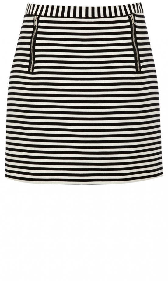 Warehouse Zip Detail Stripe Skirt, £40