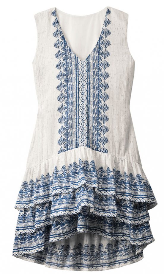 H&M SS13 Blue Print Ruffle Top