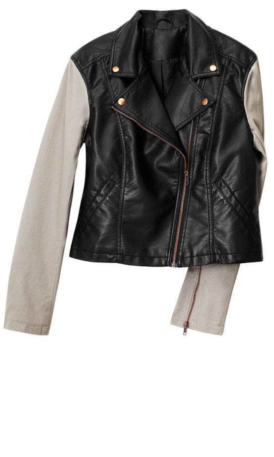 H&M SS13 Contrast Sleeves Biker Jacket