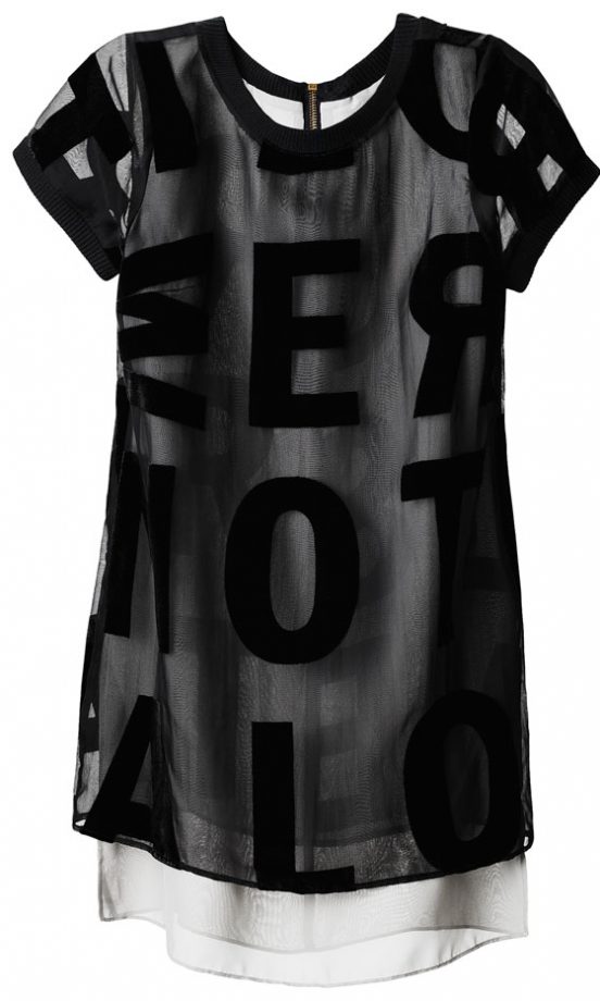 H&M SS13 Sheer Letter Print Top