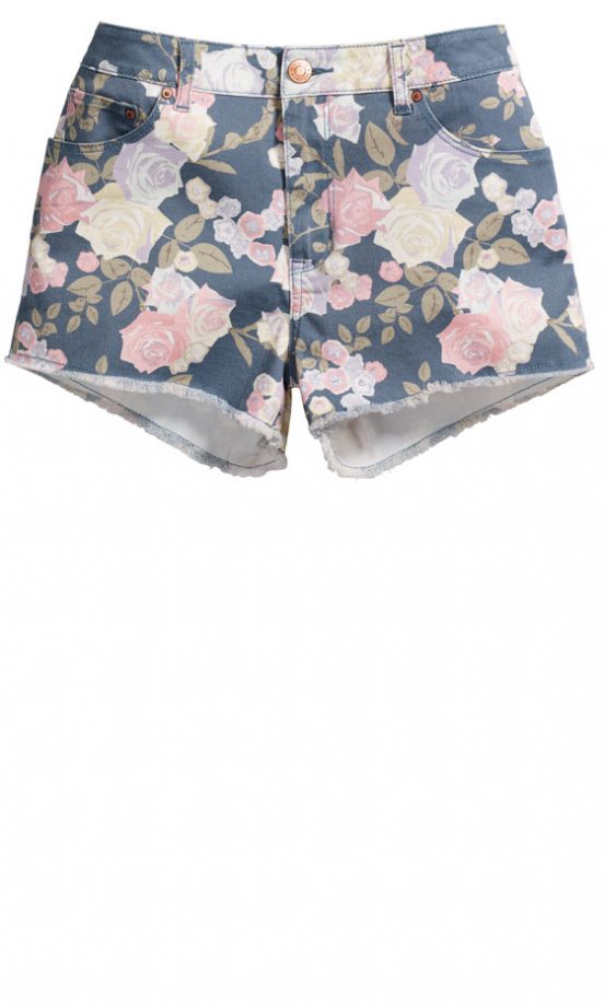 H&M SS13 Floral Denim Shorts