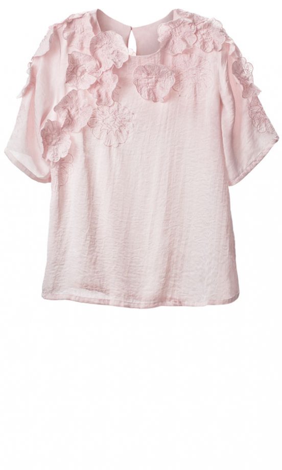 H&M SS13 Pink Floral Applique Top