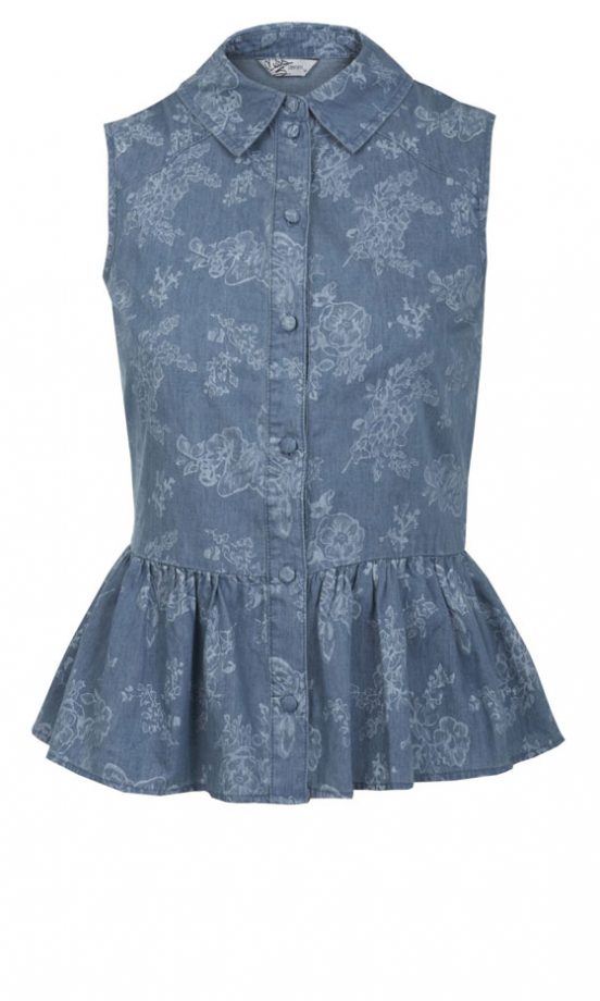 Miss Selfridge SS13 Denim Peplum Shirt