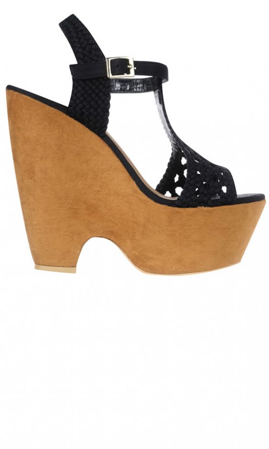 Miss Selfridge SS13 Black Cut Out Wedges, £60