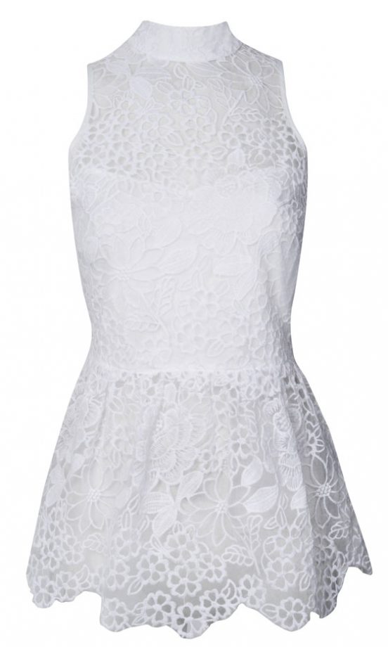 Miss Selfridge SS13 White Peplum Top