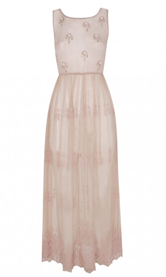 Miss Selfridge SS13 Pink Sheer Maxi Dress