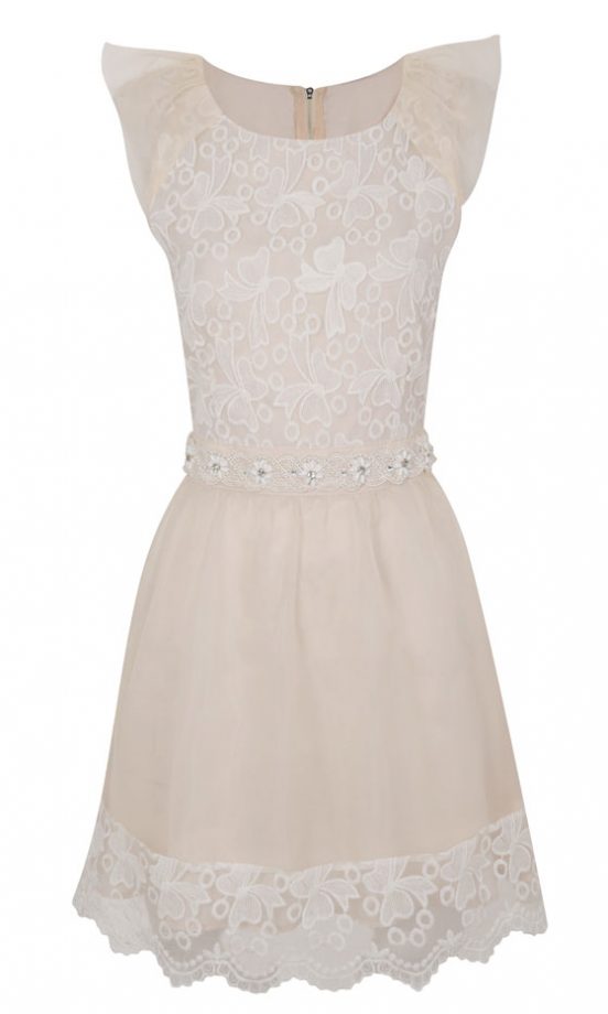 Miss Selfridge SS13 Nude Lace Dress