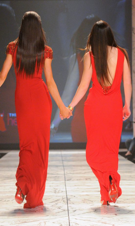 Kylie And Kendall Jenner At The Heart Truth Red Dress Collection AW13 Show At New York Fashion Week, 2013