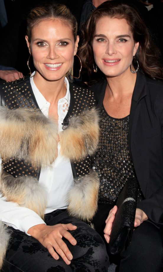 Heidi Klum And Brooke Shields At The Kenneth Cole AW13 Show At New York Fashion Week, 2013
