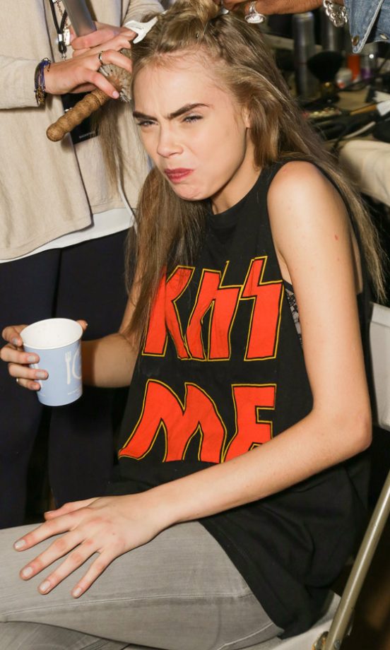 Cara Delevingne At The DKNY AW13 Show At New York Fashion Week, 2013