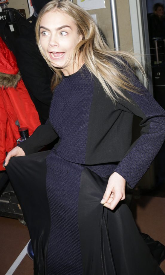 Cara Delevingne At The DKNY AW13 Show At New York Fashion Week, 2013