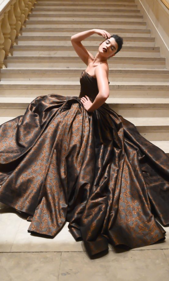 Crystal Renn At The Zac Posen AW13 Show At New York Fashion Week, 2013