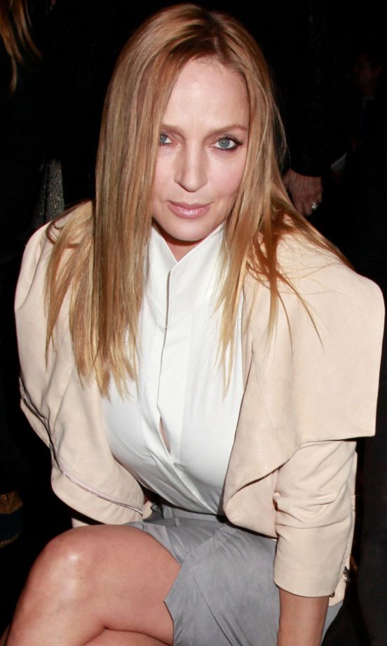 Uma Thurman At The Donna Karan AW13 Show At New York Fashion Week, 2013