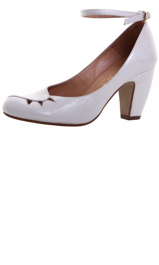 Office SS13 White Mid Heels