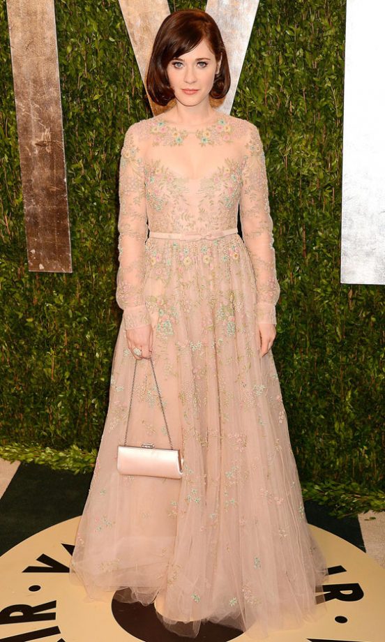 Zooey Deschanel At Vanity Fair's Oscar Party, 2013