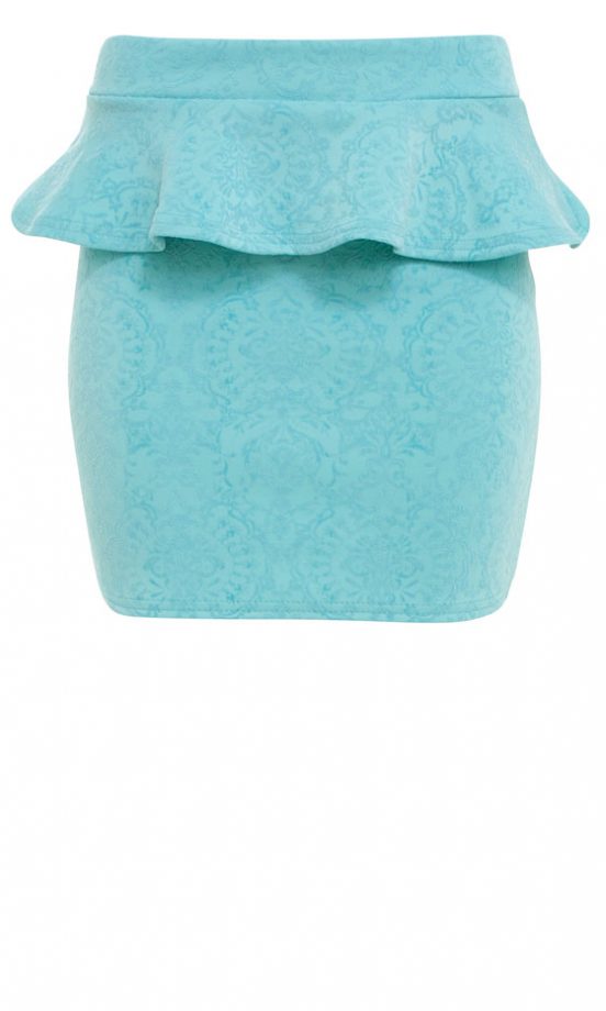 New Look Aqua Blue Peplum Skirt, £16.99