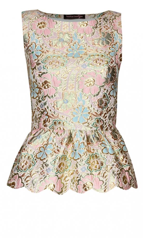 Boohoo Boutique Jacquard Peplum Top, £30