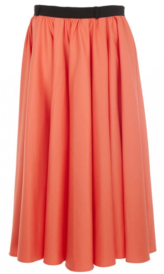 River Island SS13 Coral Midi Skirt