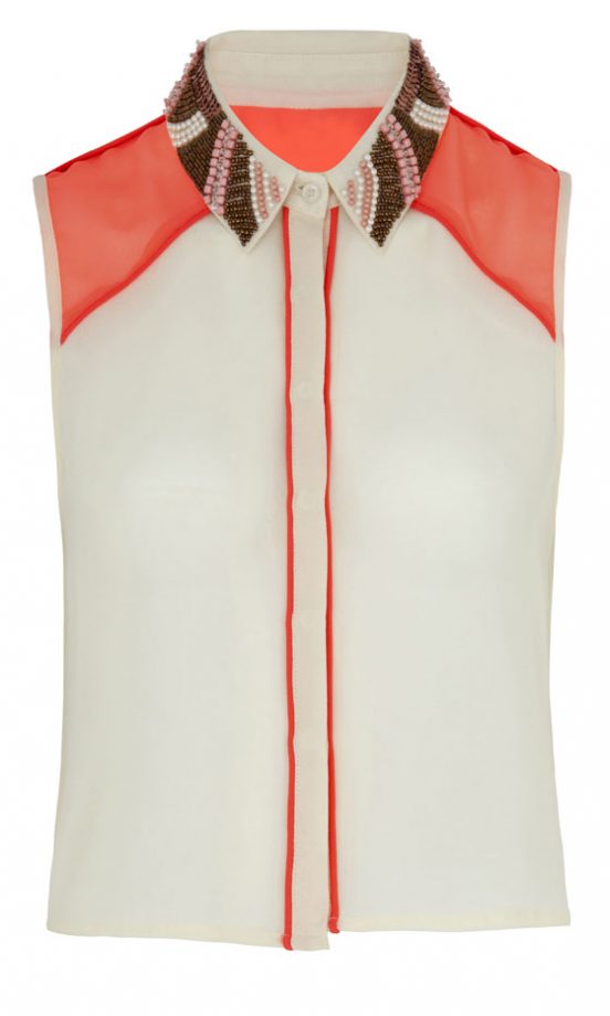 Marks & Spencer SS13 Orange Embellished Collar Shirt, £32.50