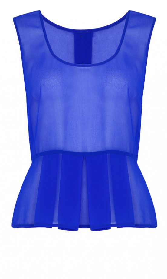 Marks & Spencer SS13 Sheer Blue Peplum Top, £19.50