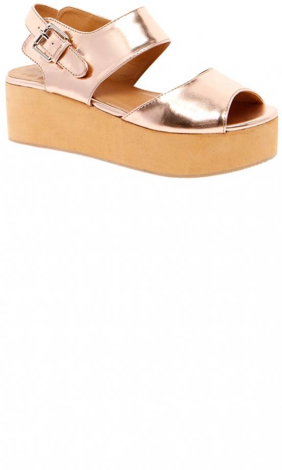 Boohoo Metallic Flatform Wedges, £30