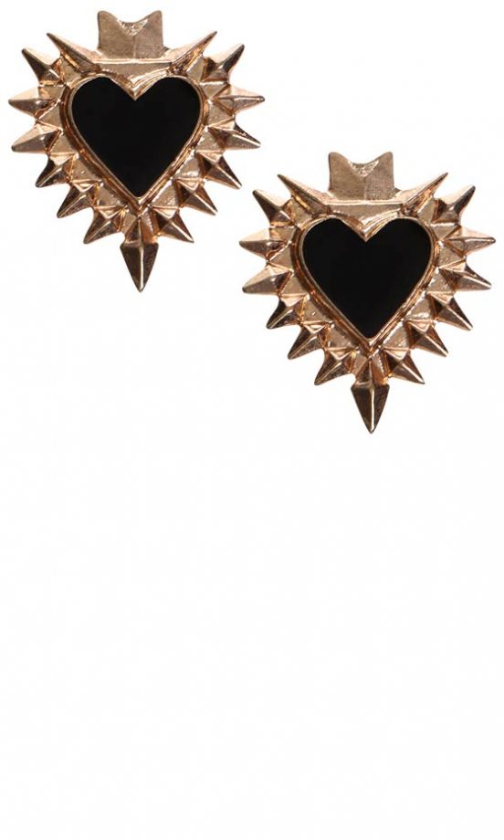 Boohoo Spike Heart Earrings, £6