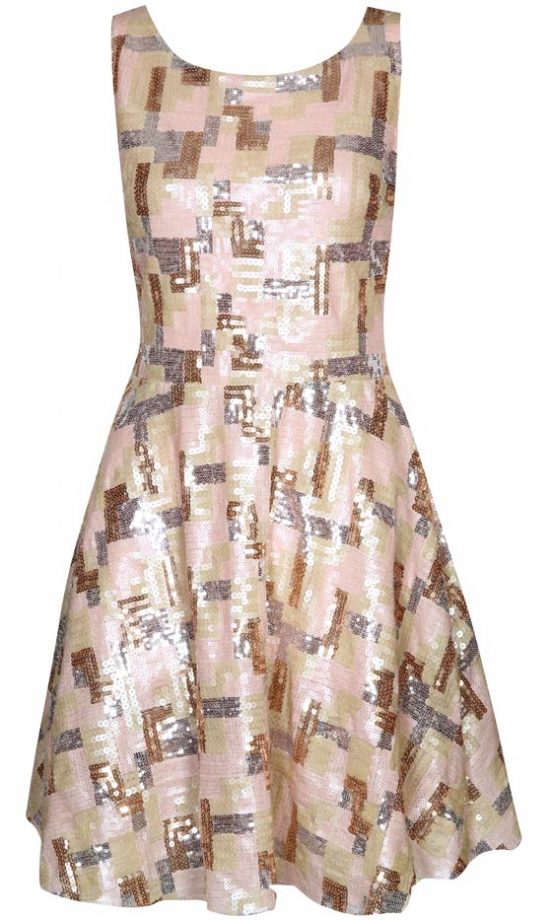 Boohoo Boutique Pastel Sequin Geometric Dress, £40