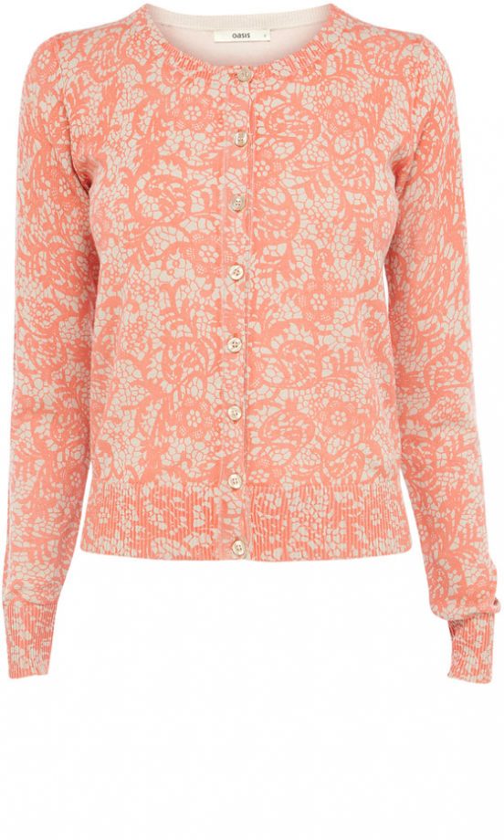 Oasis Coral Crush Lace Cardigan, £32