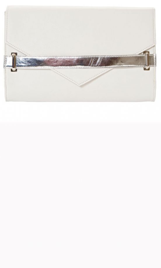 Next SS13 White And Silver Clutch