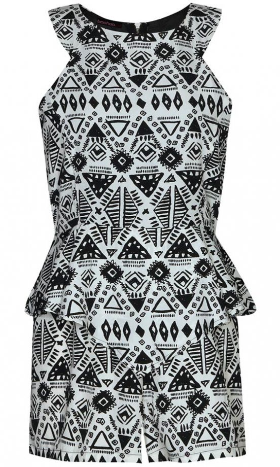 Boohoo Monochrome Cut Out Playsuit, £25