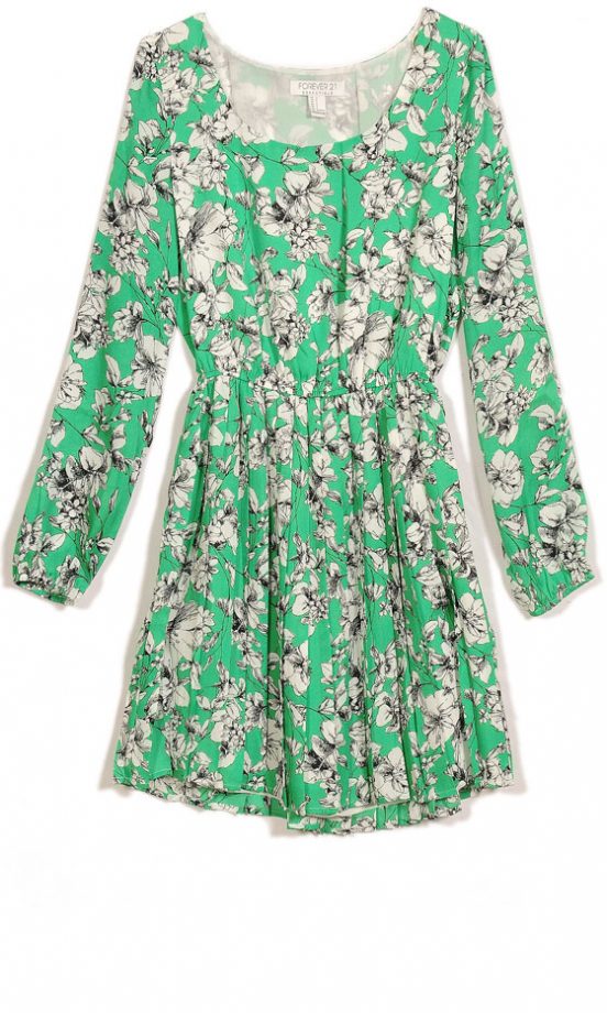 Forever 21 SS13 Green Floral Dress