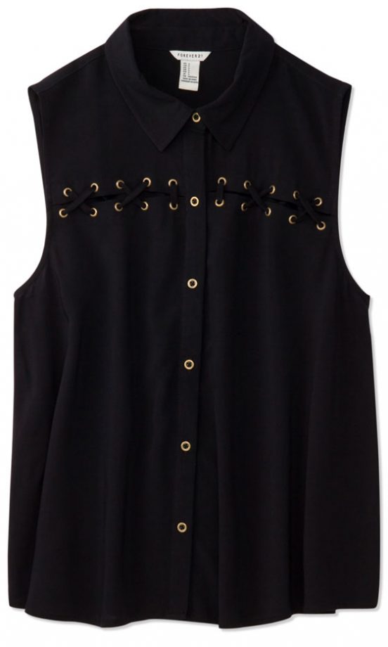 Forever 21 SS13 Black Vest Top