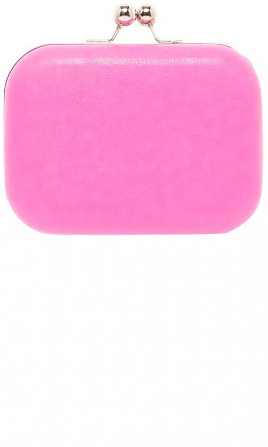 Boohoo Pink Neon Clasp Box Clutch, £18
