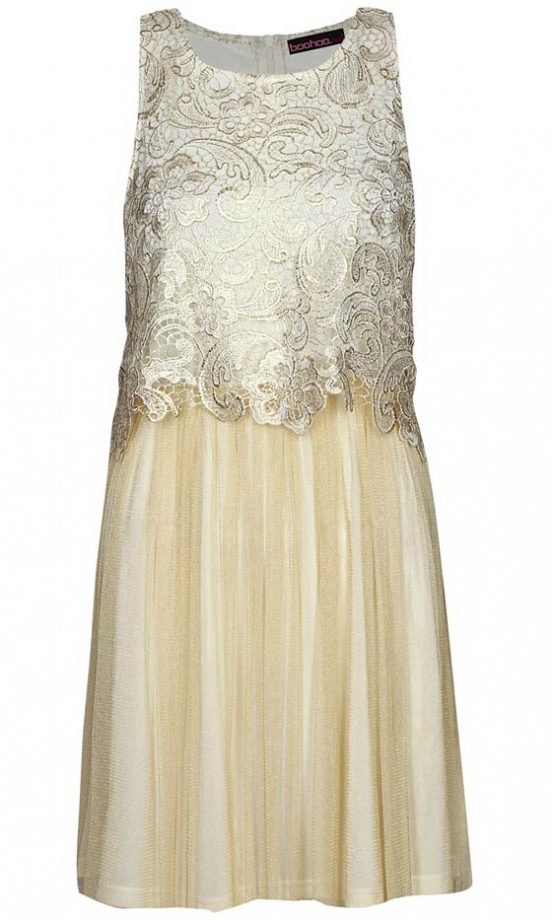 Boohoo Lace And Mesh Prom Dress, £25