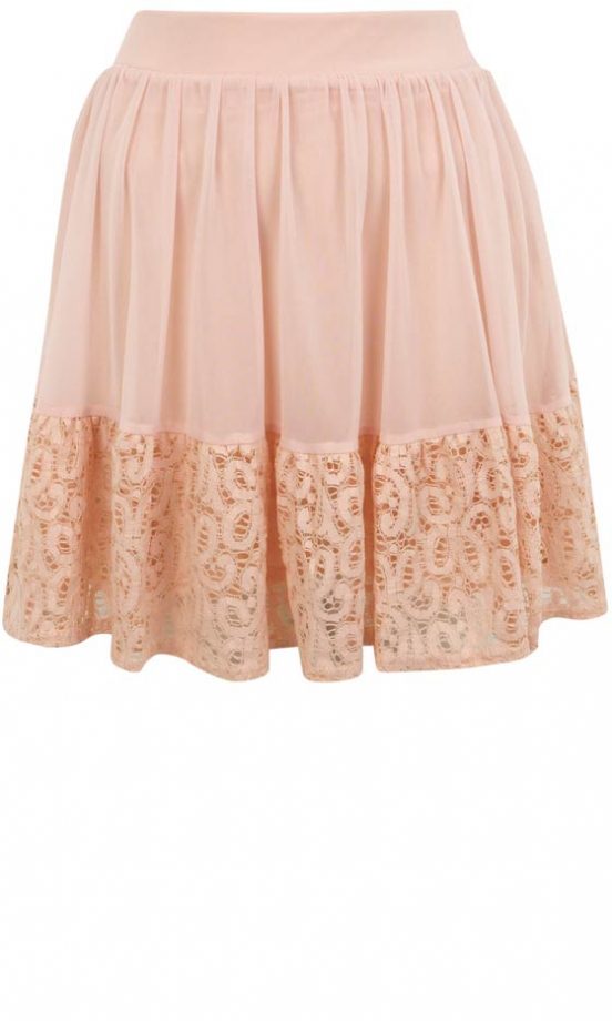 Miss Selfridge Lace Hem Skirt, £29
