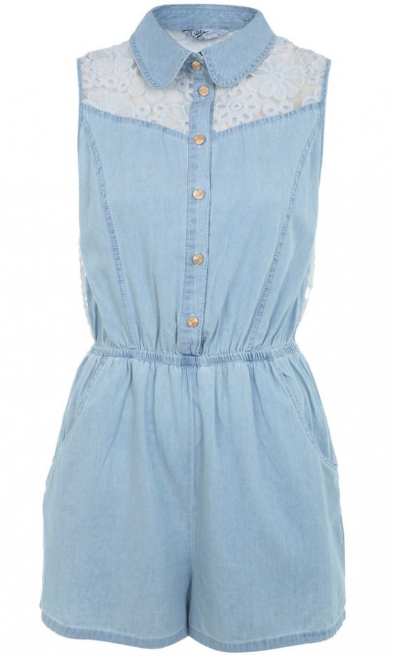Miss Selfridge Lace Panel Playsuit, £40